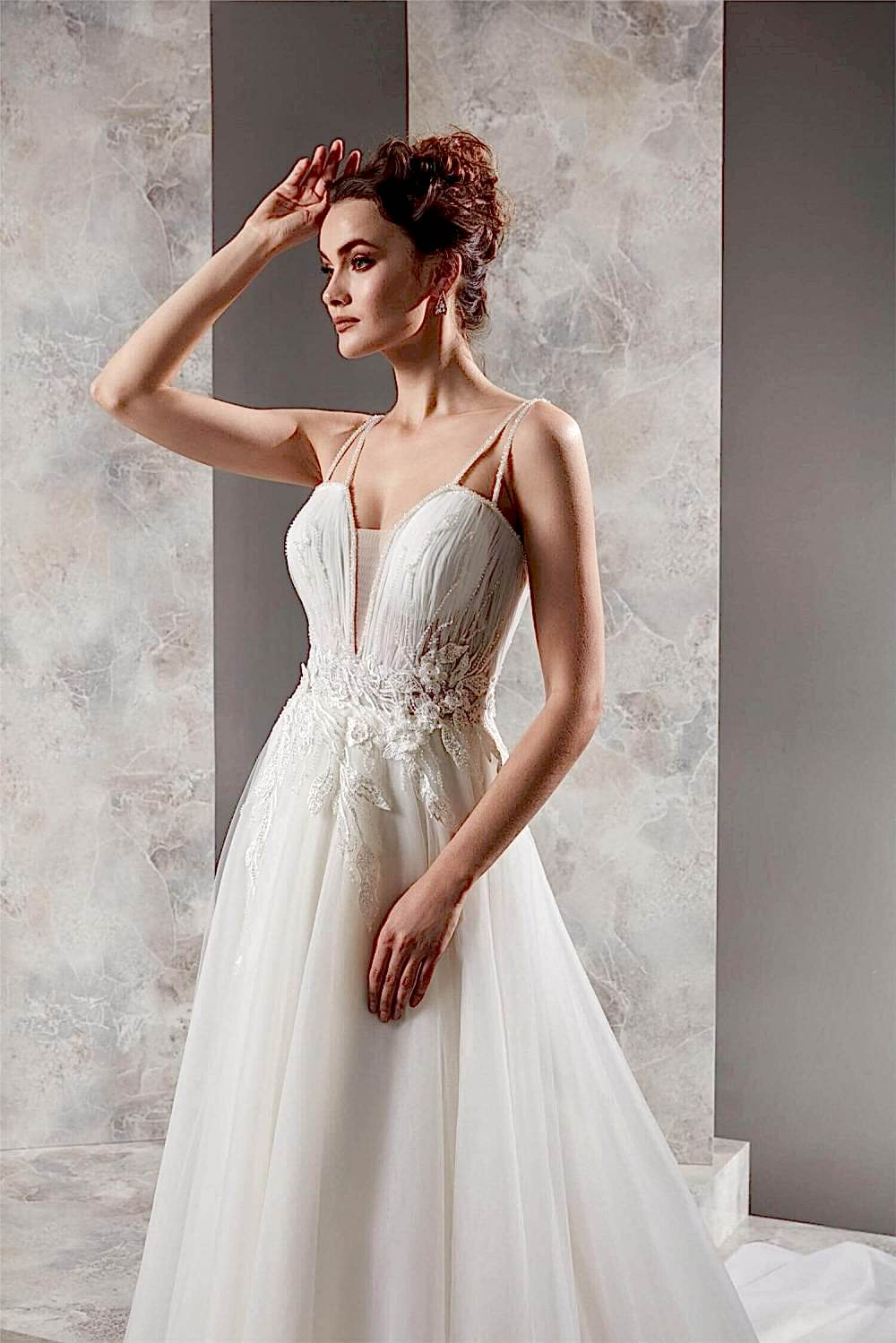 İp Askılı Sade Helen Gelinlik