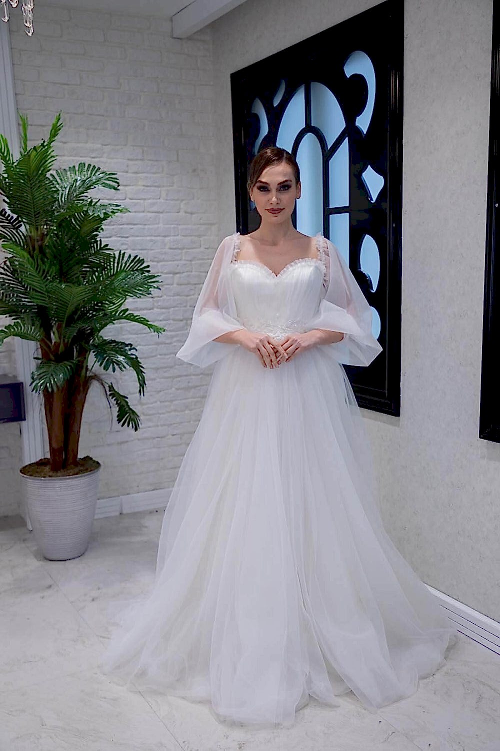 Bohem Kol Sırt Dekolteli Helen Gelinlik