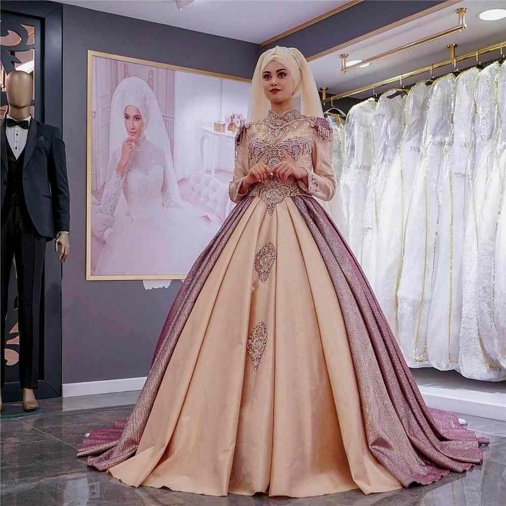 Prenses Model Krem Tesettür Nişanlık
