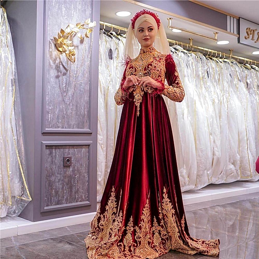 Bordo Tesettür Nişanlık Modeli
